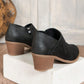 Black Tulip Opening Suede Ankle Boots