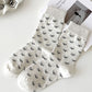 White Bow Knots Ribbed Edge Crew Socks