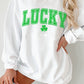 White St. Patricks LUCKY Graphic Corded Sweatshirt