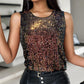 Allover Sequin Round Neck Tank Top