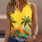 Tropical Coconut Tree Print Tank Top