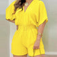 Batwing Sleeve Shirred Waist Romper