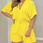 Batwing Sleeve Shirred Waist Romper