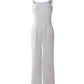 Buttoned Pocket Design Wide Leg Suspender Jumpsuit