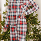 Red Christmas Plaid Print Two Piece Long Sleeve Pajamas Set