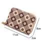 Khaki Flower Checkered PU Leather Wallet