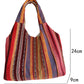 Fiery Red Multiple Ethnic Stripes Print Canvas Tote Bag