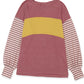 Fiery Red Colorblock Striped Bishop Sleeve Top