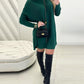 High Neck Batwing Sleeve Sweater Dress Knitted Casual Dress