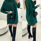 High Neck Batwing Sleeve Sweater Dress Knitted Casual Dress