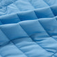 Sky Blue Plush Collared Quilted Zipped Puffer Vest