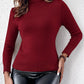 High Neck Long Sleeve Knit Sweater Fleece Lined Basic Layering Soft Thermal Top