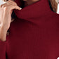 High Neck Long Sleeve Knit Sweater Fleece Lined Basic Layering Soft Thermal Top