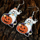 White Dwarf Pumpkin Face Halloween Hook Earrings