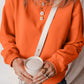 Russet Orange Solid Fleece Lined Drop Shoulder Terry Sweatshirt