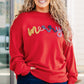 Fiery Red Tinsel merry Pattern Drop Shoulder Plus Size Sweater