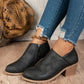 Black Tulip Opening Suede Ankle Boots