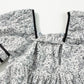 Gray Floral Print Open Back Balloon Sleeve Square Neck Mini Dress