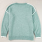 Moonlight Jade Colorblock Contrasting Edge Crewneck Sweater