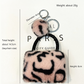 Pink Plush Animal Print Mini Bag Keychain