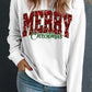 Beige MERRY Christmas Graphic Crewneck Pullover Sweatshirt