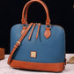 Ashleigh Blue Color Contrast PU Leather Zipper Tote Bag