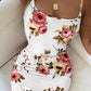 Floral Print Chain Decor Bodycon Dress