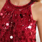 Round Neck Sequin Sleeveless Tank Top Casual Slim Fit Party Clubwear