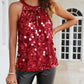 Round Neck Sequin Sleeveless Tank Top Casual Slim Fit Party Clubwear