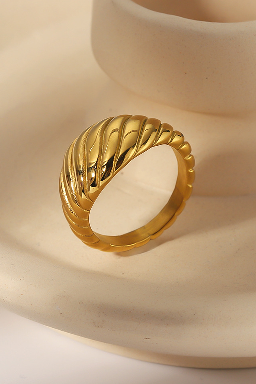 Gold Plated Vintage Croissant Ring