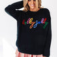 Black Holly Jolly Round Neck Casual Sweater