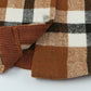 Brown Pocketed Buttoned Plaid Shirt Jacket