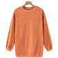 Orange Ribbed Corded Oversized Sweatshirt