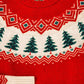 Fiery Red Retro Christmas Tree Holiday Sweater