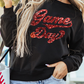 Black Game Day Graphic Pullover Sweatshirt