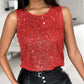 Allover Sequin Round Neck Tank Top