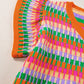 Orange Multi Flutter Sleeve Knitted Sweater Top