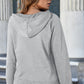 Light Grey Solid Color Fleece Lined Zip up Hoodie