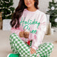 Pink Holiday Cheer Letter Graphic Christmas Slogan Sweatshirt