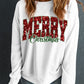 Beige MERRY Christmas Graphic Crewneck Pullover Sweatshirt