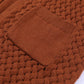 Brown Open Front Woven Texture Knitted Cardigan with Pockets