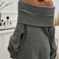 Off Shoulder Long Sleeve Oversized Knit Sweater