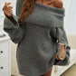 Off Shoulder Long Sleeve Oversized Knit Sweater