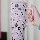 Light Pink Halloween Skull Flower Print Handle Large Vacuum Cup 40oz