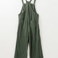 Jungle Green Plus Size Corduroy Pocketed Wide Leg Overall