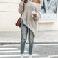 V Neck Long Sleeve Sweater Fringe Pullover Casual Tassel Fall Winter Top