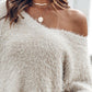 V Neck Long Sleeve Sweater Fringe Pullover Casual Tassel Fall Winter Top