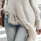 V Neck Long Sleeve Sweater Fringe Pullover Casual Tassel Fall Winter Top