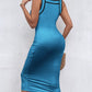 Contrast Binding Ribbed Bodycon Dress