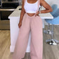 Drawstring Wide Leg Suspender Jumpsuit